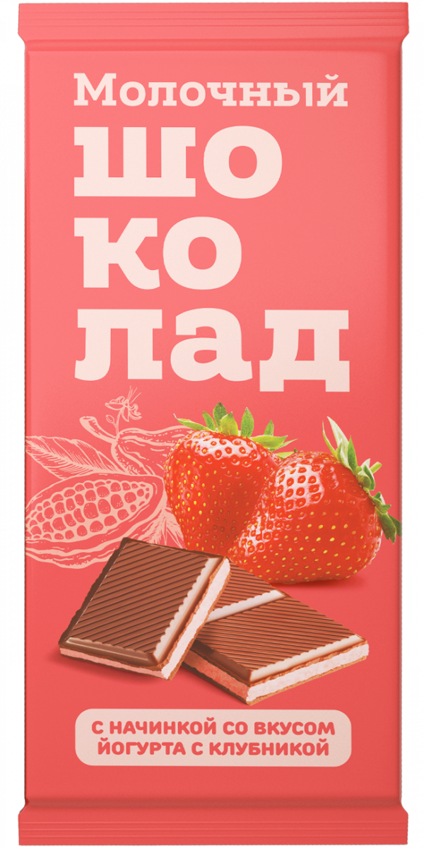 №1 Меренга Шоколад молочный с начинкой Йогурт-Клубника,(блок 24шт по 80г)   в Донецке