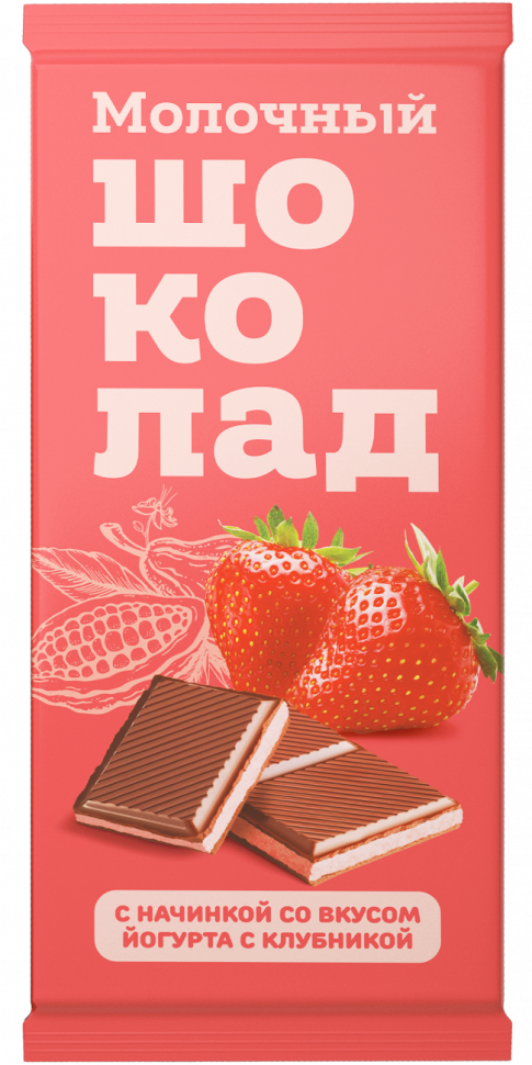  Меренга Шоколад молочный с начинкой Йогурт-Клубника,(блок 24шт по 80г)   в Донецке