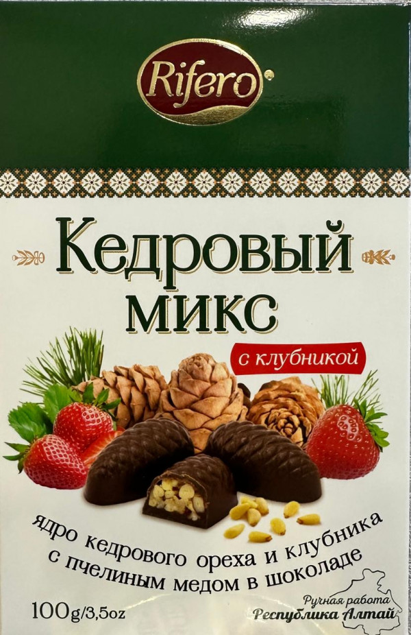 №1 Риф и ко Конфеты "Кедровый микс КЛУБНИКА" 100г     в Донецке